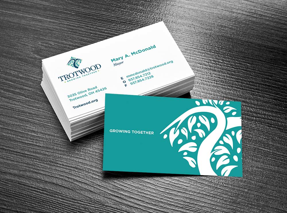 trot wood business cards