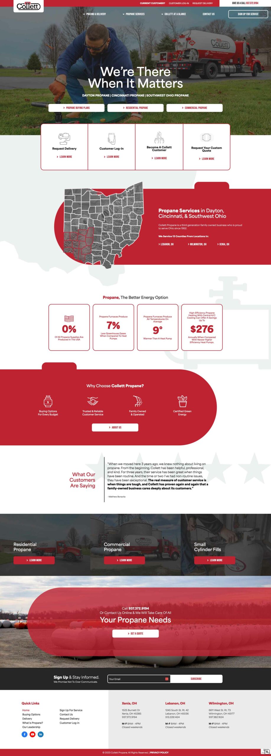 Collett Propane website