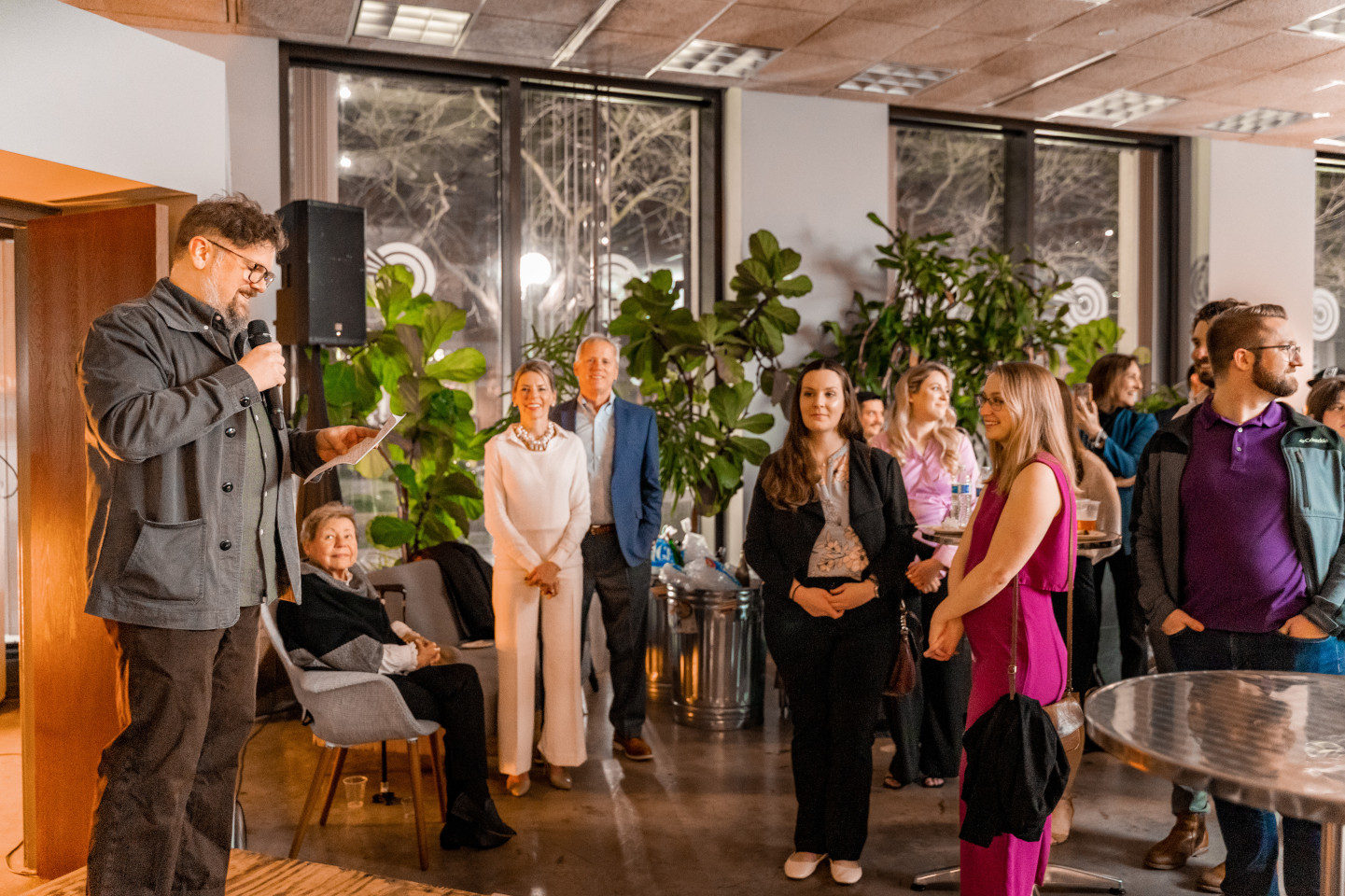 Daniel Rizer making an announcement