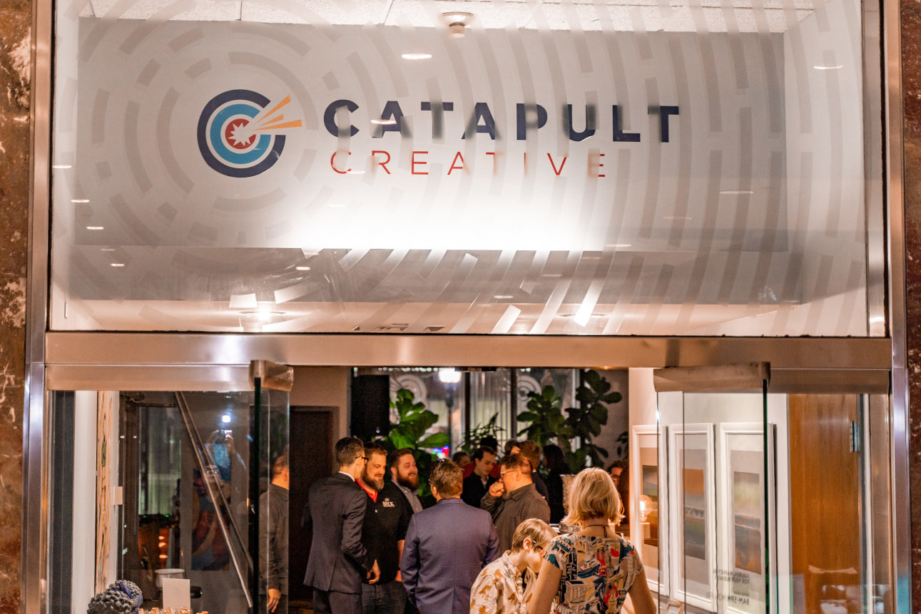 Photo of the party taken from outside the front entrance