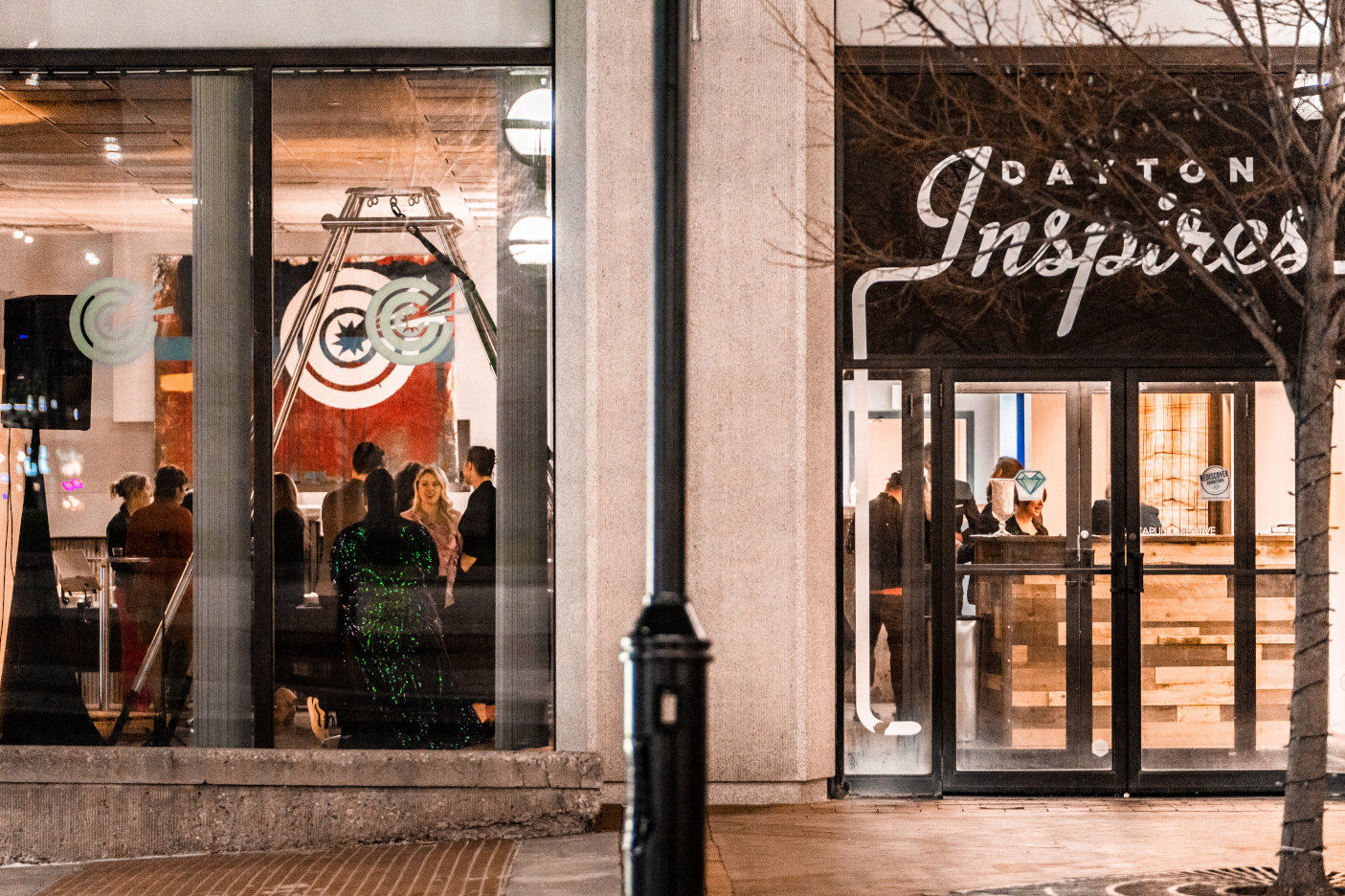 Photo of festivities taken from outside