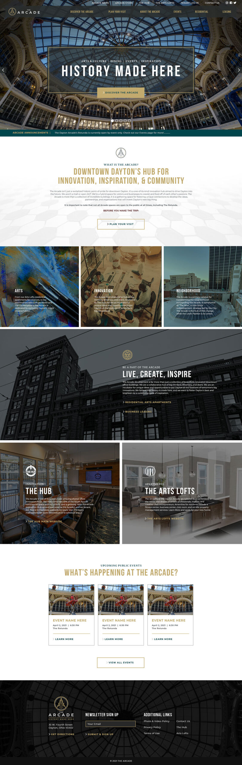 The Dayton Arcade website